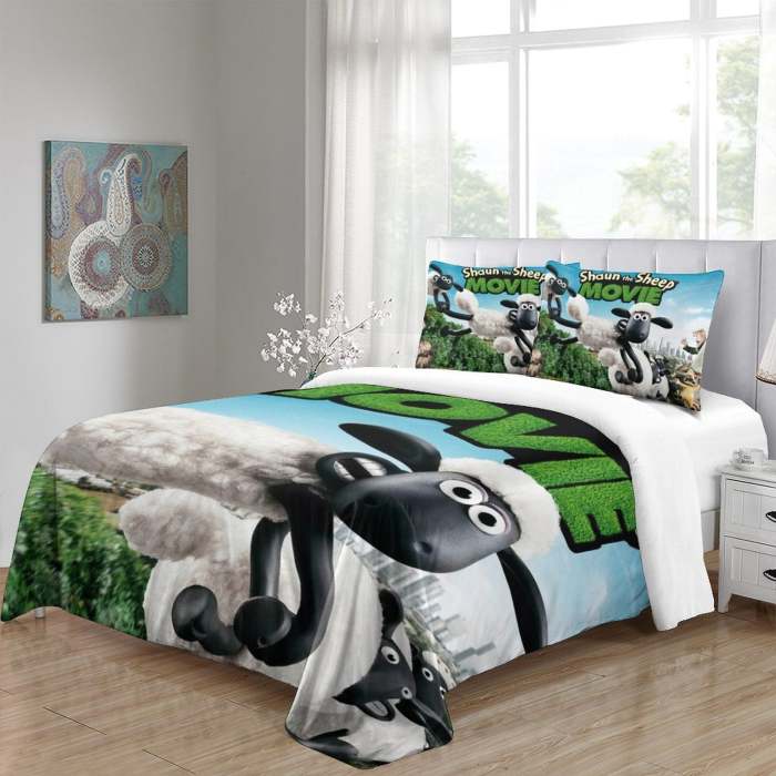 Shaun The Sheep Bedding Set Quilt Duvet Cover Without Filler