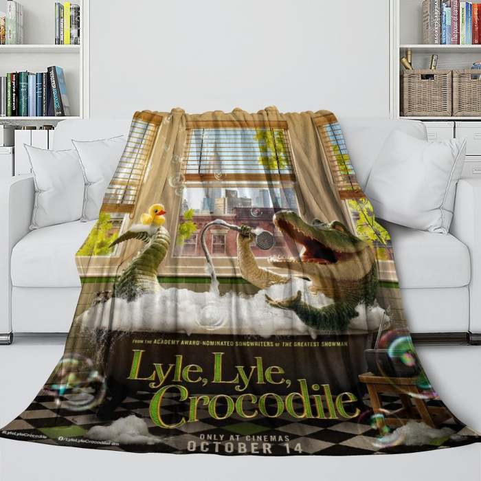 Lyle Lyle Crocodile Blanket Pattern Flannel Throw Room Decoration