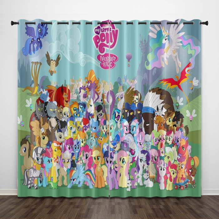 My Little Pony Curtains Pattern Blackout Window Drapes