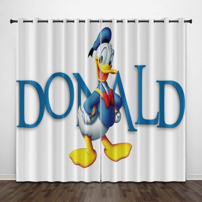 Donald Duck Curtains Pattern Blackout Window Drapes