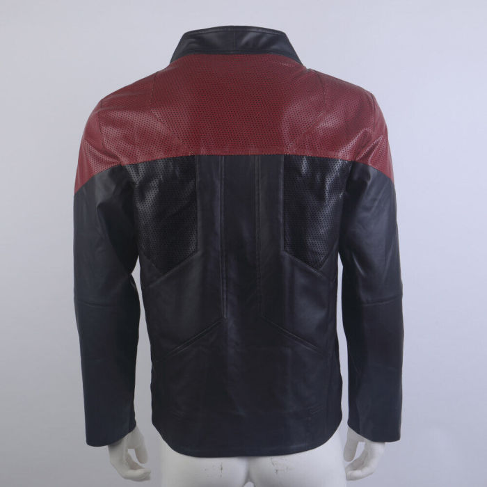 Star Trek Picard 3 Captain Riker Red Geordi Gold Blue Leather Jackets Starfleet Costumes