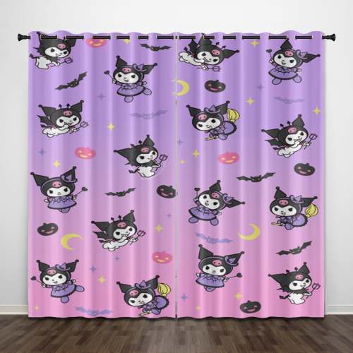 My Melody Kuromi Curtains Pattern Blackout Window Drapes