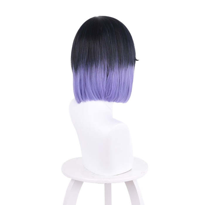 Genshin Impact Yelan Black Purple Cosplay Wig