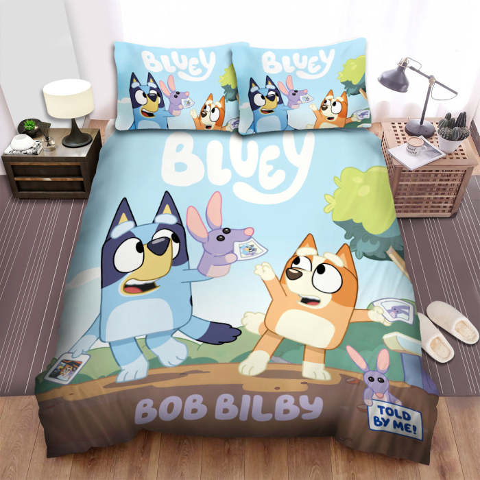 Cartoon Bluey Bedding Set Quilt Cover