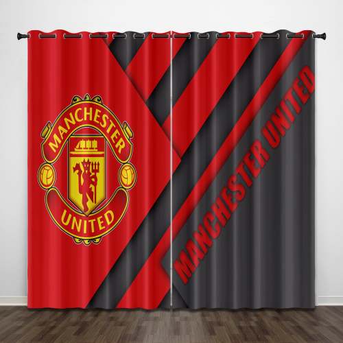 Manchester United Football Club Curtains Pattern Blackout Window Drapes