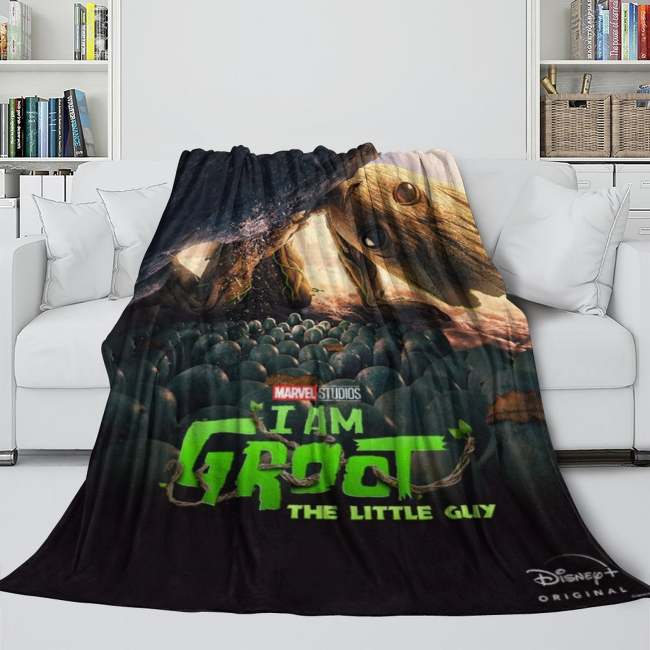 I Am Groot Blanket Flannel Throw Room Decoration