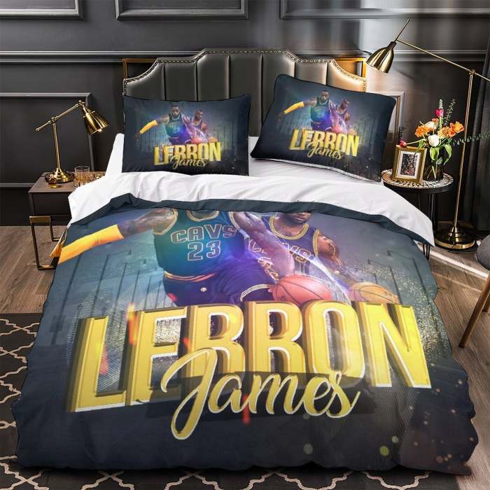 Lakers Lebron Raymone James Bedding Set Pattern Quilt Duvet Cover