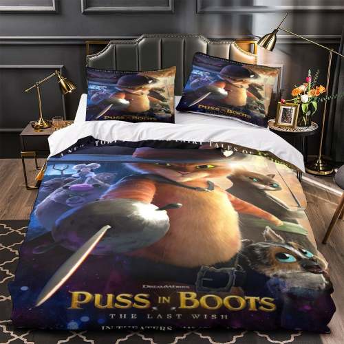 Puss In Boots The Last Wish Bedding Set Pattern Quilt Cover