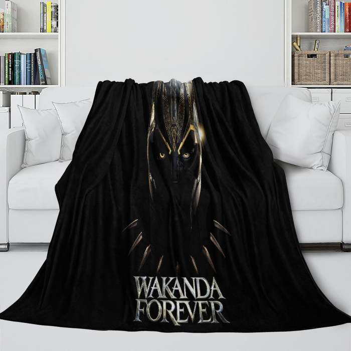 Black Panther Wakanda Forever Blanket Flannel Throw