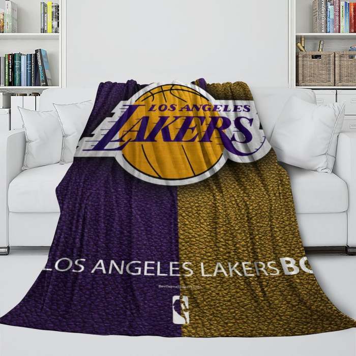 Los Angeles Lakers Blanket Flannel Throw Room Decoration