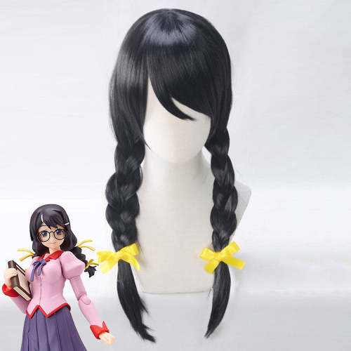 Bakemonogatari Nisemonogatari Tsubasa Hanekawa Black Cosplay Wig