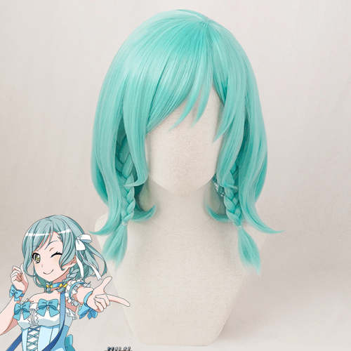 Bang Dream! Hikawa Hina Blue Green Cosplay Wig