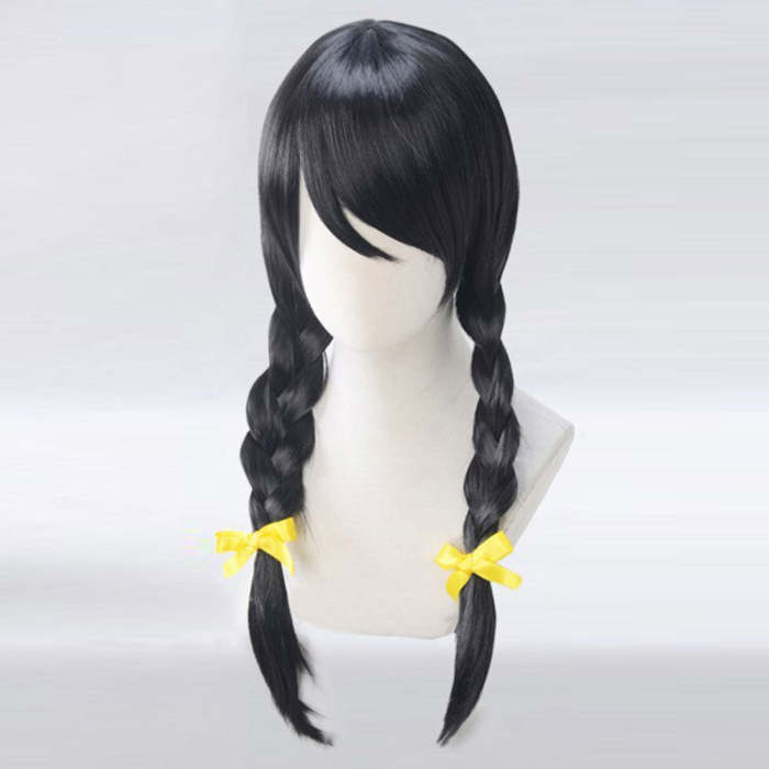 Bakemonogatari Nisemonogatari Tsubasa Hanekawa Black Cosplay Wig