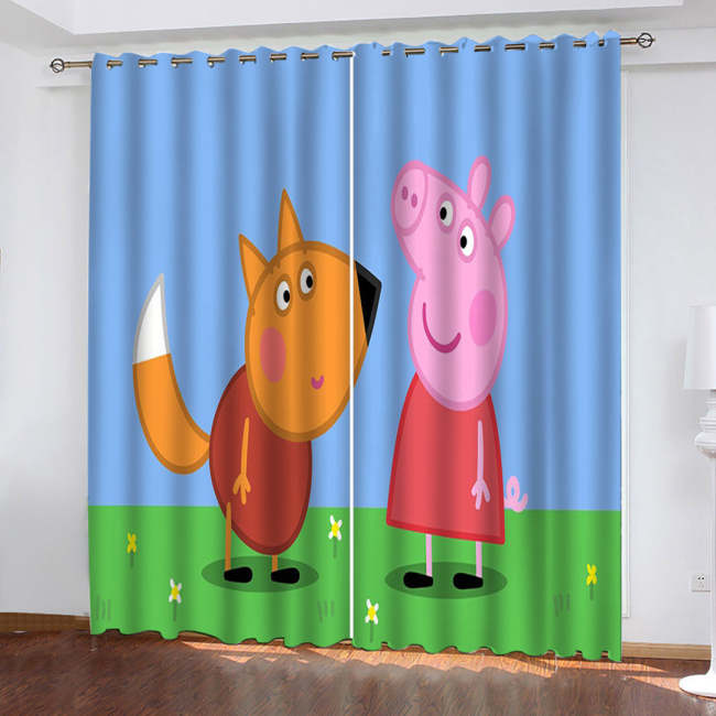 Peppa Pig Freddie Fox Curtains Pattern Blackout Window Drapes