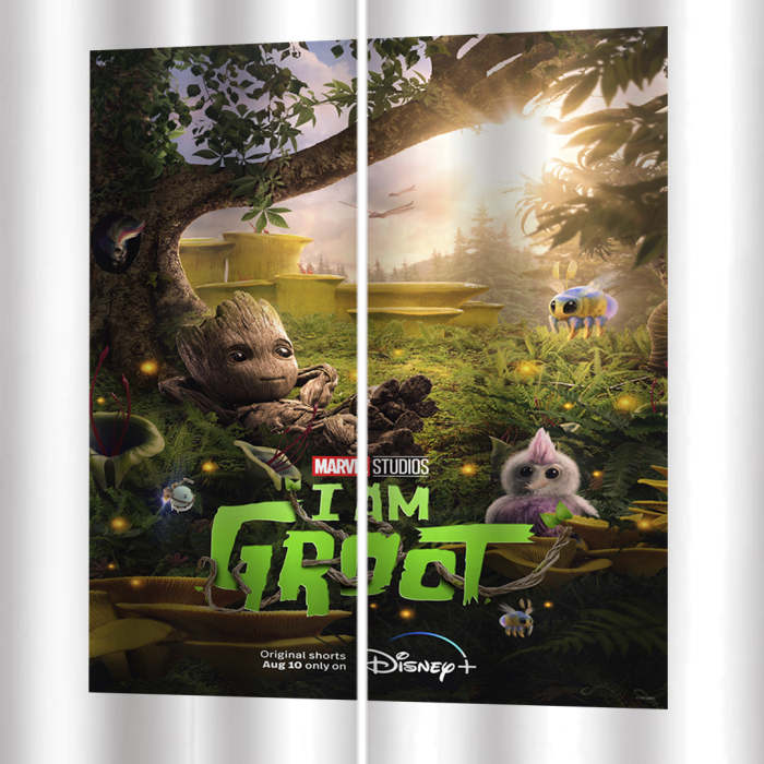 I Am Groot Curtains Pattern Blackout Window Drapes