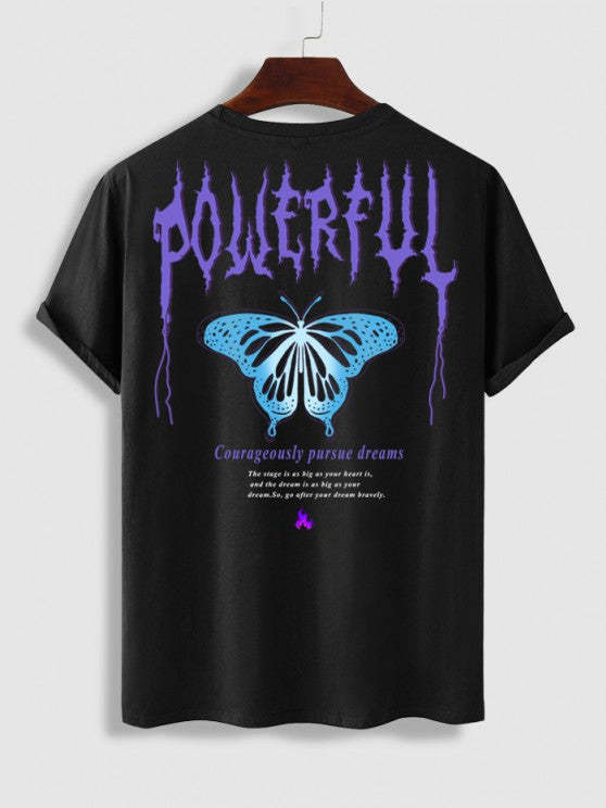 Butterfly Graphic Pattern T Shirt And Shorts