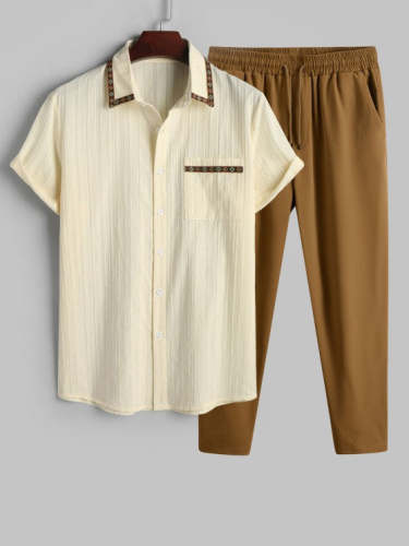 Vacation Ethnic Printed Shirt And Pants
