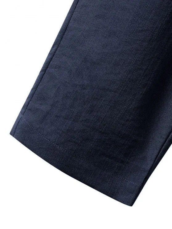 Lapel Collar Short Sleeve Shirt And Casual Pant