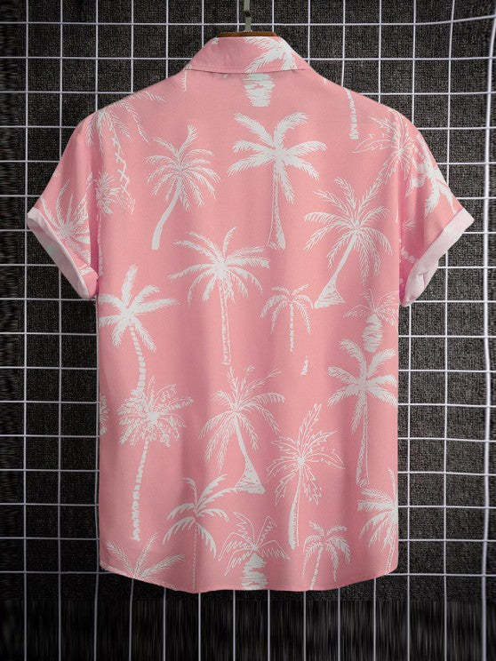 Palm Tropical Print Shirt And Shorts