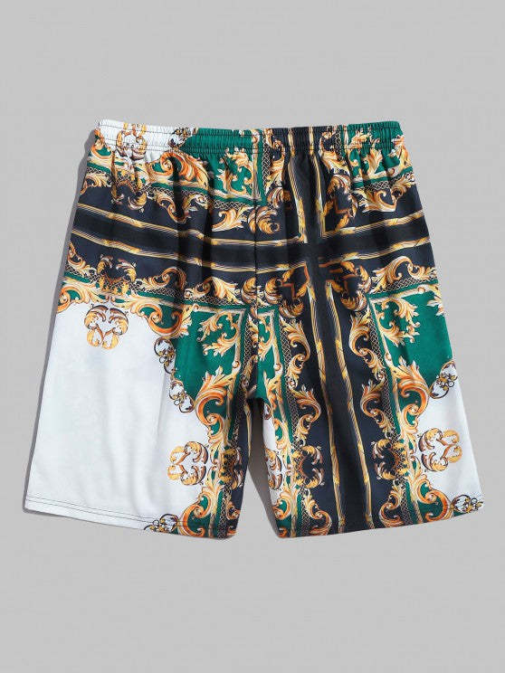 Ethnic Style Printed Shirt And Shorts