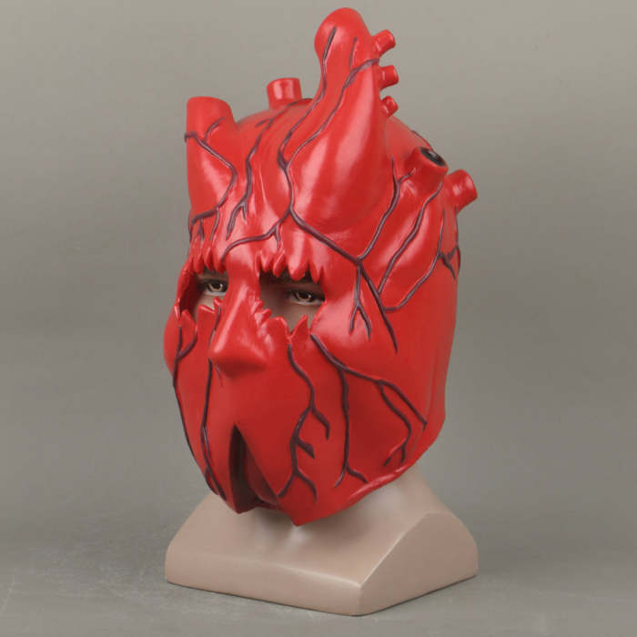 Heart-Shaped Horror Mask Anime Dorohedoro Heart Headgear  Halloween Cosplay Props