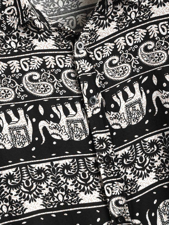 Elephant Paisley Shirt And Shorts Set