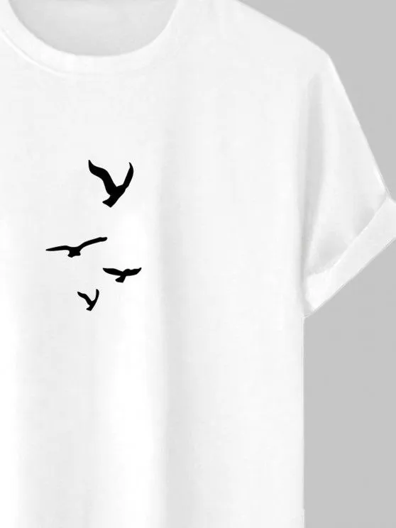 Birds Pattern T Shirt And Cargo Pants Set