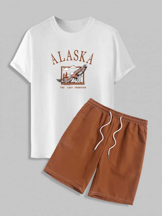 Eagle Graphic Tee And Shorts Set