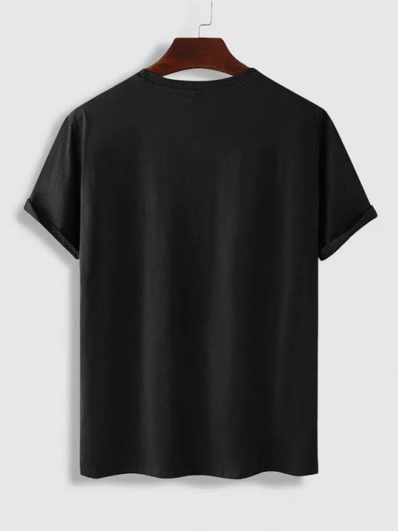 Letter Planet Printed T Shirt And Shorts Set