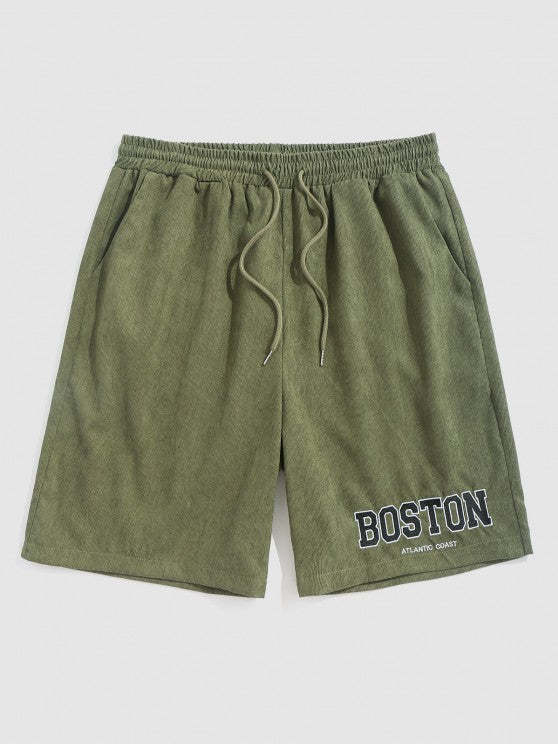 Boston Embroidered Tee And Shorts Set