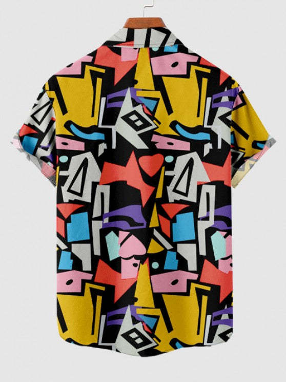 Geometric Printed Shirt And Shorts Set