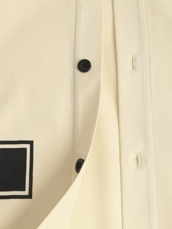 Stand Collar Shirt With Drawstring Pocket Shorts Set