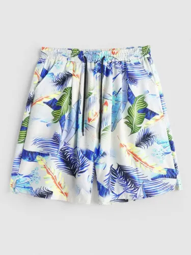 Tropical Palm Leaves Plant Printed Shirt And Shorts