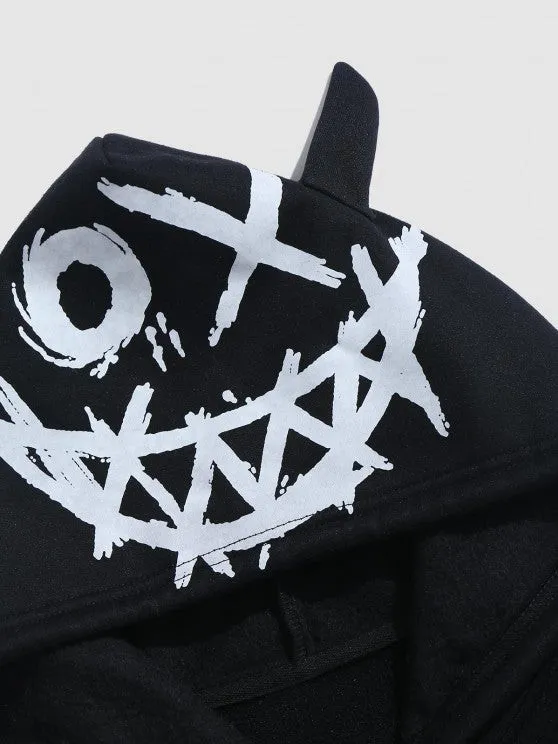 Graphic Hoodie And Cargo Pants Set