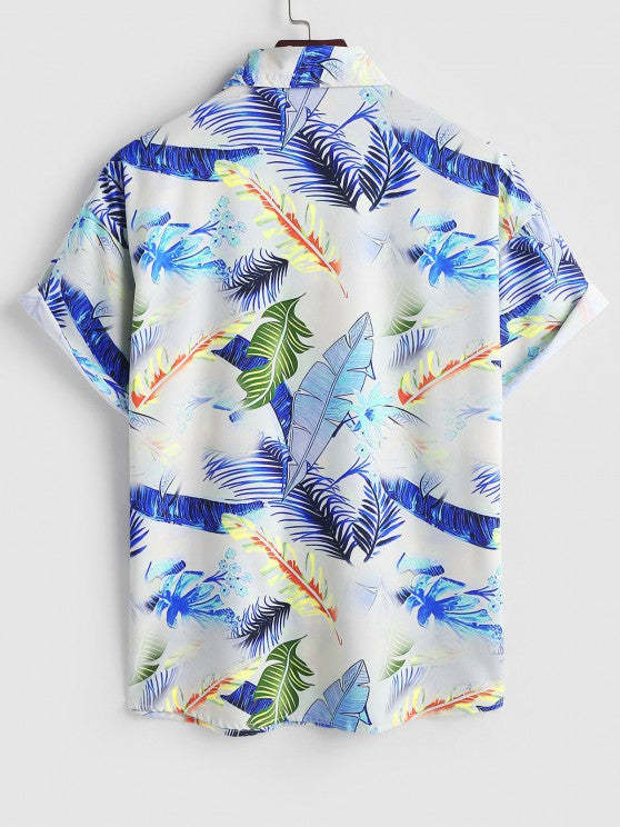 Tropical Palm Leaves Plant Printed Shirt And Shorts