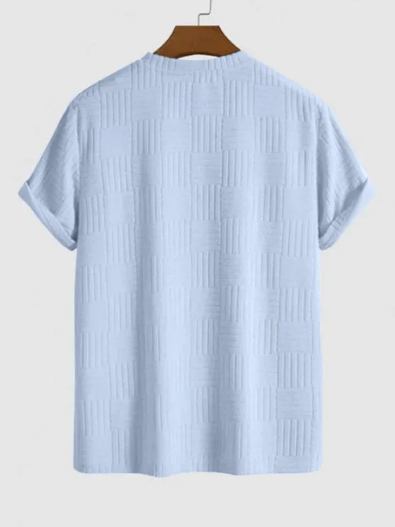 Jacquard Patterned Short Sleeves T Shirt And Shorts
