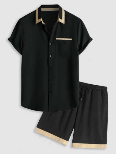 Solid Colored Shirt And Shorts Set