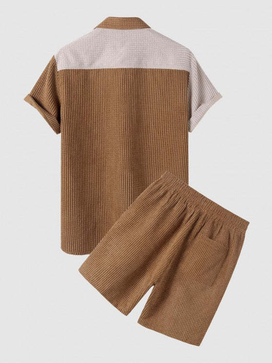 Stylish Two Tone Shirt And Shorts Set