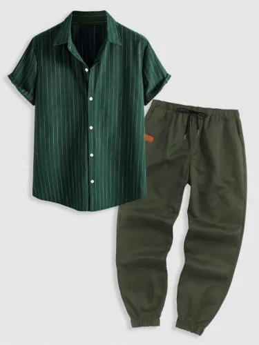 Stylish Striped Shirt And Pants Combo
