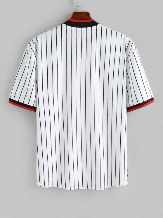 Striped Pattern Sports Shirt And Shorts
