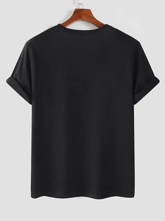 Rose Text Pattern Casual T Shirt And Shorts
