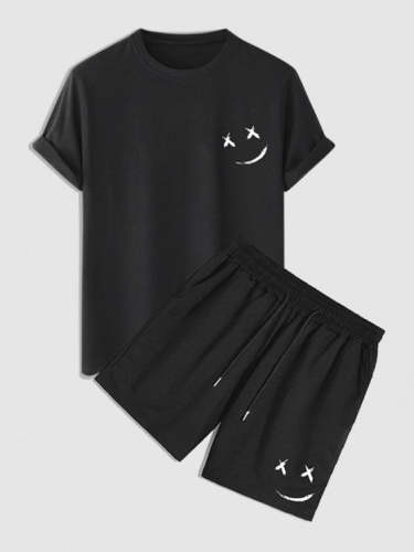 Smile Solid Casual T Shirt And Shorts