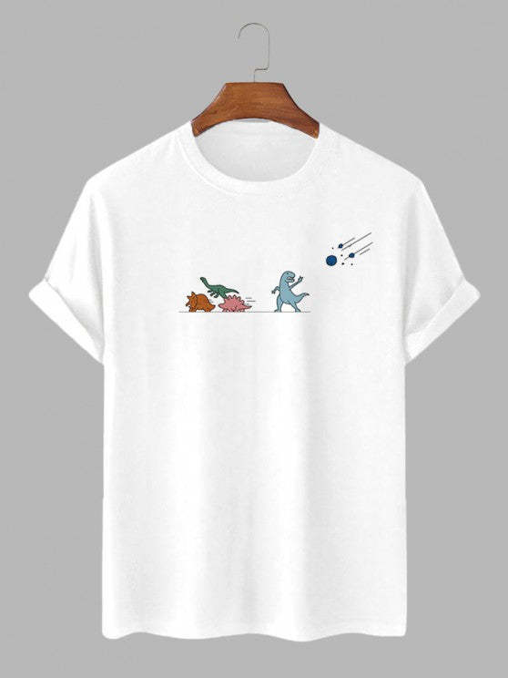 Dinosaur Design T Shirt And Printed Shorts Set
