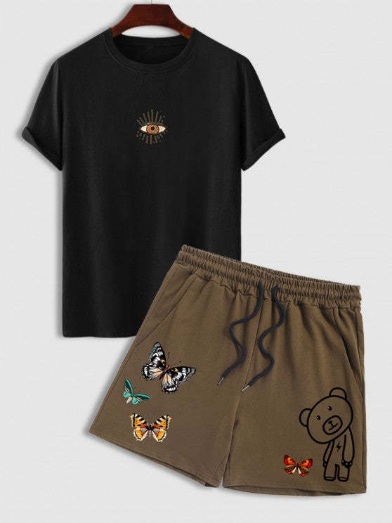 Cactus Graphic T Shirt And Shorts Set