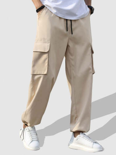 Hollow Out Textured Shirt With Cargo Pants