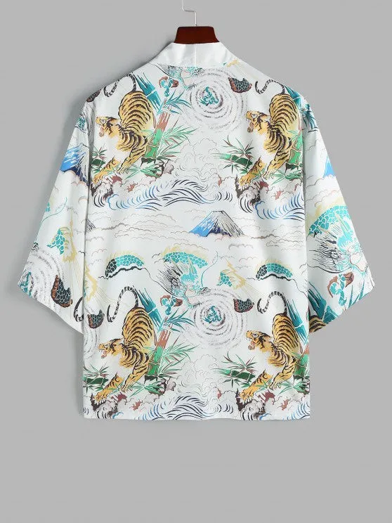 Patterned Shirt And Capri Pants Set