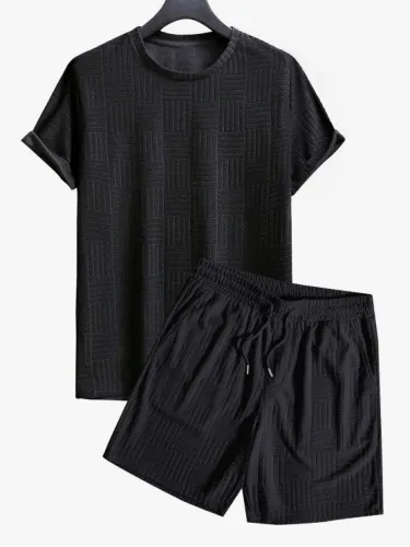 Short Sleeves T Shirt With Shorts Two Piece Set