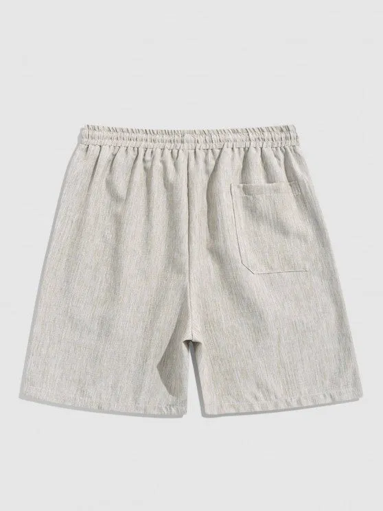 Stand Collar Half Sleeves Shirt With Shorts