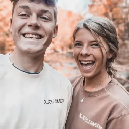 Custom Roman Numeral Date Couple Hoodie