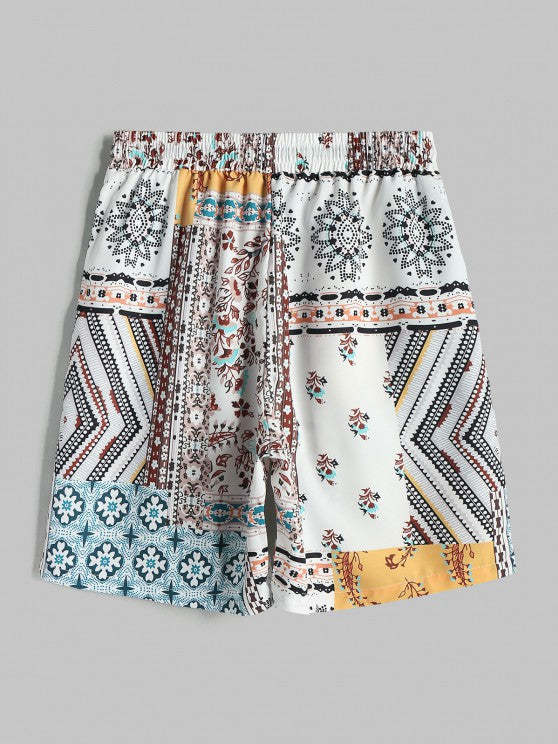Retro Floral Print Pattern Shirt And Pants